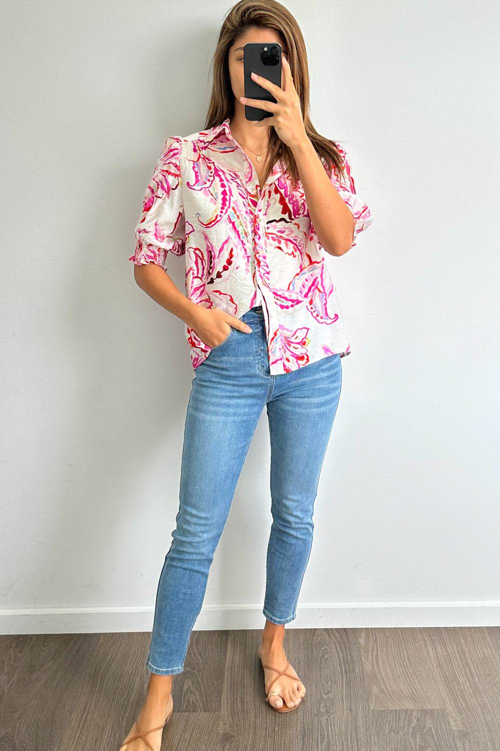 Melody Blouse - Pink Paisley Floral