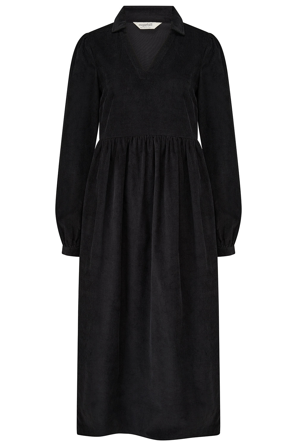 Adrianna Midi Smock Dress - Black Cord