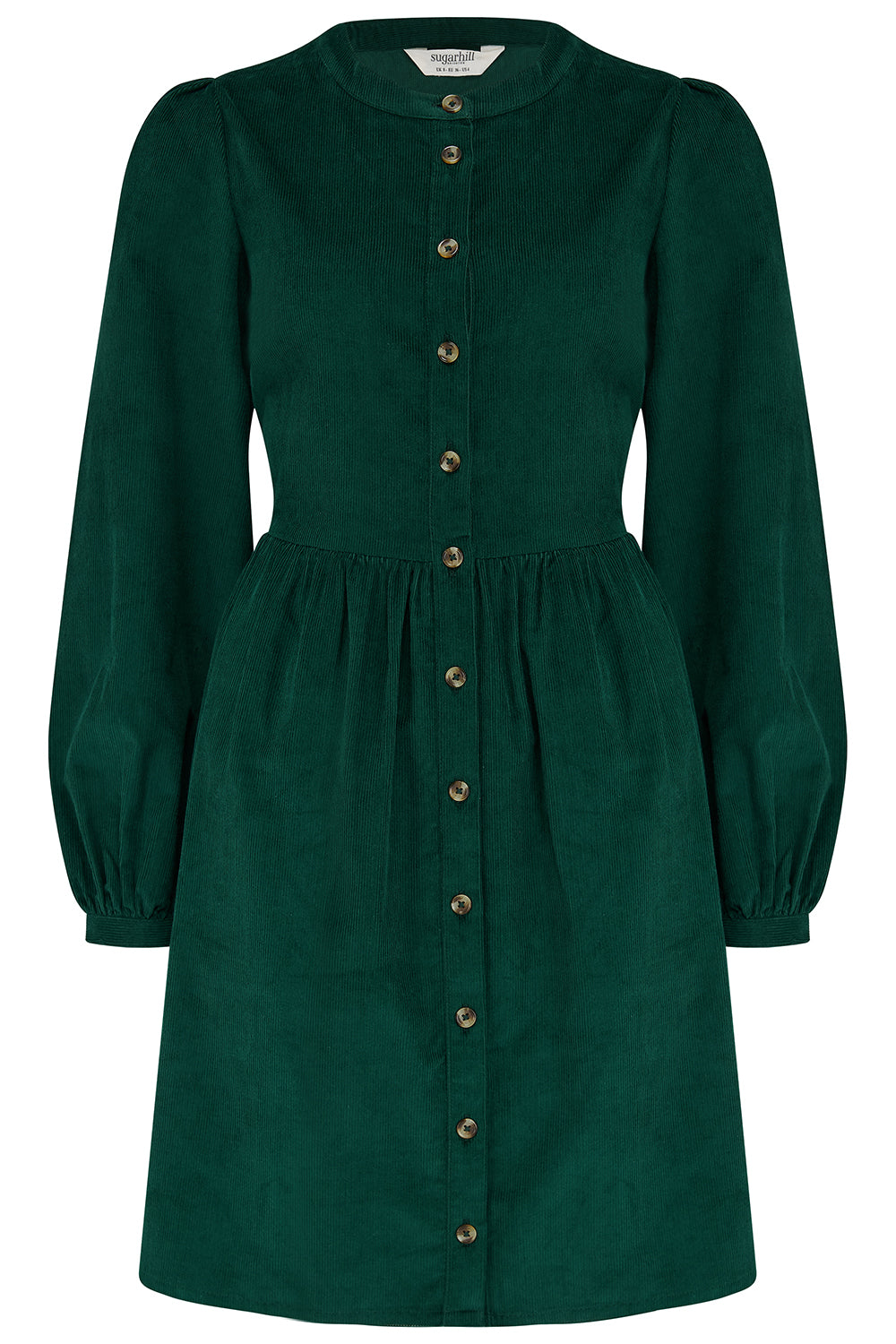Brandy Mini Smock Dress - Green Cord