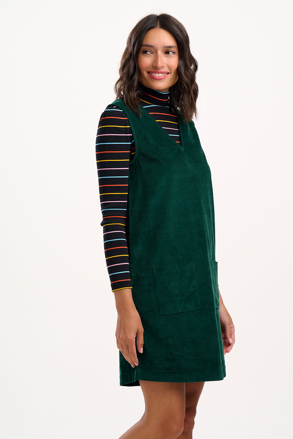 Kacy Tunic Dress - Green Cord