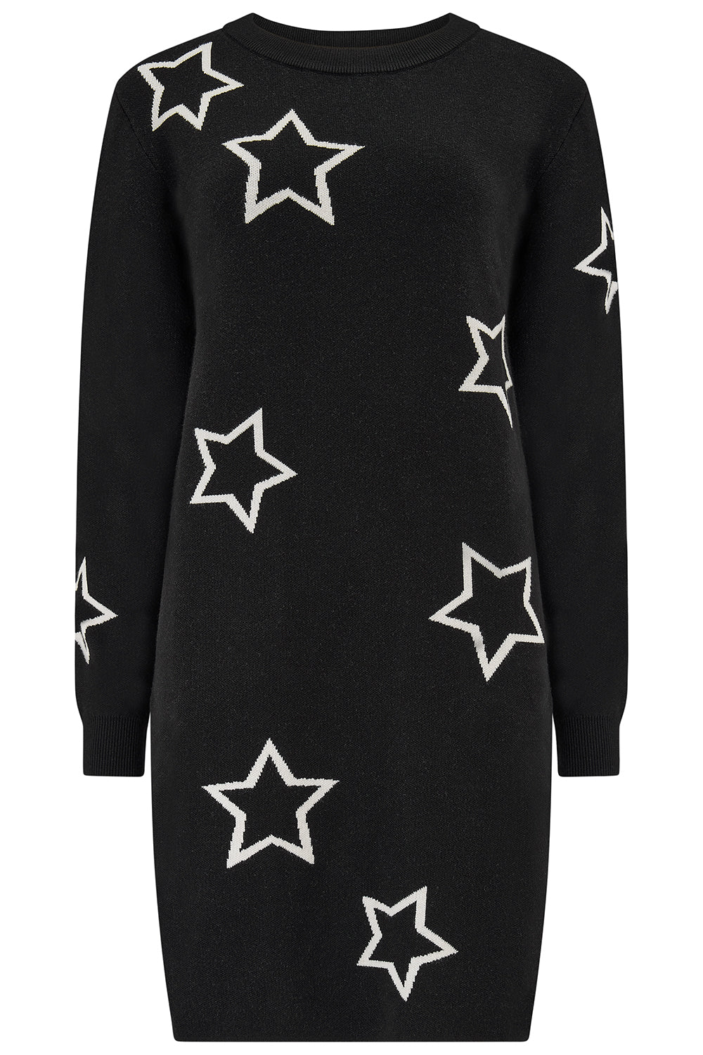 Verity Knit Dress - Black, Scattered Stars